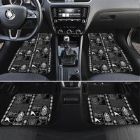 Papua New Guinea Heritage Motif Car Mats Black Version LT05 Set 4pcs Black - Polynesian Pride