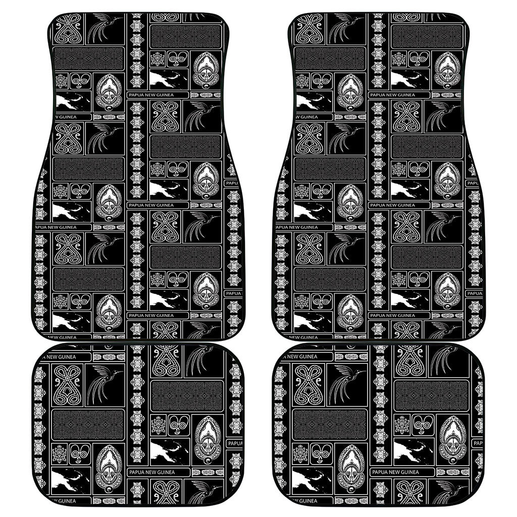 Papua New Guinea Heritage Motif Car Mats Black Version LT05 - Polynesian Pride