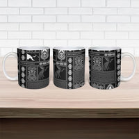 Papua New Guinea Heritage Motif Ceramic Mug Black Version LT05 - Polynesian Pride