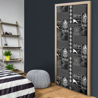 Papua New Guinea Heritage Motif Door Cover Black Version LT05 - Polynesian Pride