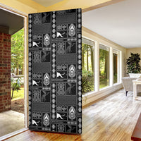Papua New Guinea Heritage Motif Door Cover Black Version LT05 - Polynesian Pride