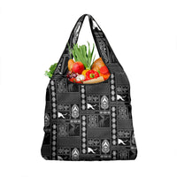 Papua New Guinea Heritage Motif Grocery Bag Black Version LT05 1-pack One Size Black - Polynesian Pride