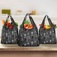Papua New Guinea Heritage Motif Grocery Bag Black Version LT05 3-pack One Size Black - Polynesian Pride