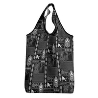 Papua New Guinea Heritage Motif Grocery Bag Black Version LT05 - Polynesian Pride