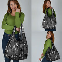 Papua New Guinea Heritage Motif Grocery Bag Black Version LT05 - Polynesian Pride
