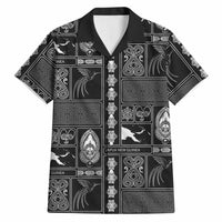 Papua New Guinea Heritage Motif Hawaiian Shirt Black Version LT05 Black - Polynesian Pride