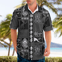Papua New Guinea Heritage Motif Hawaiian Shirt Black Version LT05 - Polynesian Pride