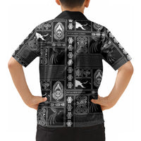 Papua New Guinea Heritage Motif Hawaiian Shirt Black Version LT05 - Polynesian Pride
