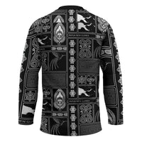 Papua New Guinea Heritage Motif Hockey Jersey Black Version LT05 - Polynesian Pride