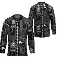 Papua New Guinea Heritage Motif Hockey Jersey Black Version LT05 - Polynesian Pride