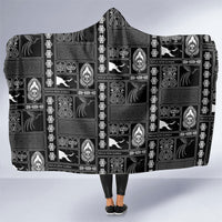 Papua New Guinea Heritage Motif Hooded Blanket Black Version LT05 One Size Black - Polynesian Pride