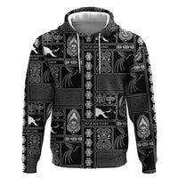 Papua New Guinea Heritage Motif Hoodie Black Version LT05 Pullover Hoodie Black - Polynesian Pride