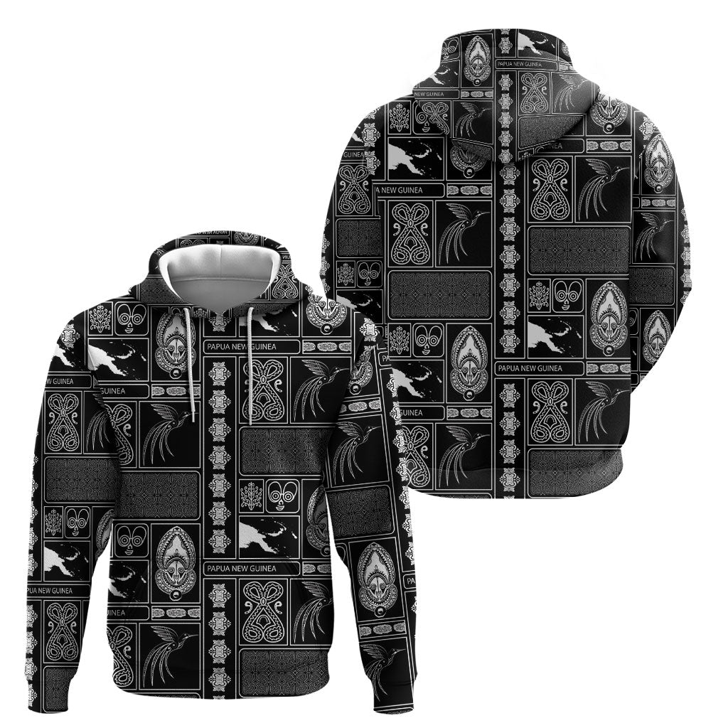 Papua New Guinea Heritage Motif Hoodie Black Version LT05 - Polynesian Pride