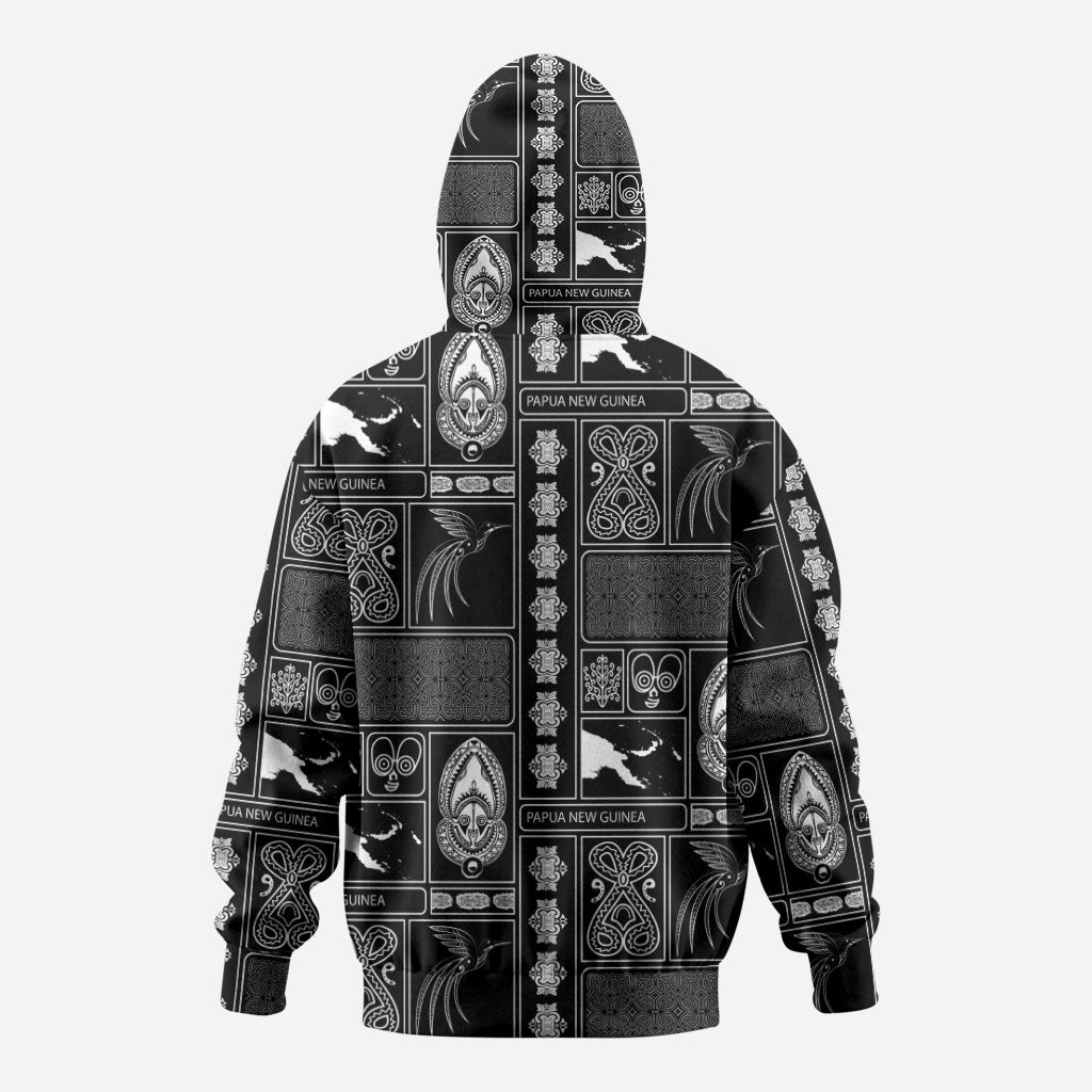 Papua New Guinea Heritage Motif Hoodie Black Version LT05 - Polynesian Pride