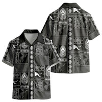 Papua New Guinea Heritage Motif Kid Hawaiian Shirt Black Version LT05 - Polynesian Pride