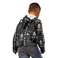 Papua New Guinea Heritage Motif Kid Hoodie Black Version LT05 - Polynesian Pride