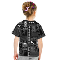 Papua New Guinea Heritage Motif Kid T Shirt Black Version LT05 - Polynesian Pride