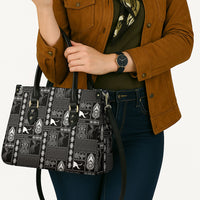 Papua New Guinea Heritage Motif Leather Bag Black Version LT05 - Polynesian Pride