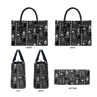 Papua New Guinea Heritage Motif Leather Bag Black Version LT05 - Polynesian Pride