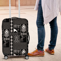Papua New Guinea Heritage Motif Luggage Cover Black Version LT05 Black - Polynesian Pride