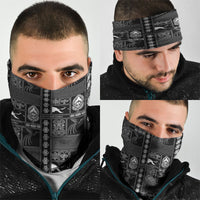 Papua New Guinea Heritage Motif Neck Gaiter Black Version LT05 - Polynesian Pride