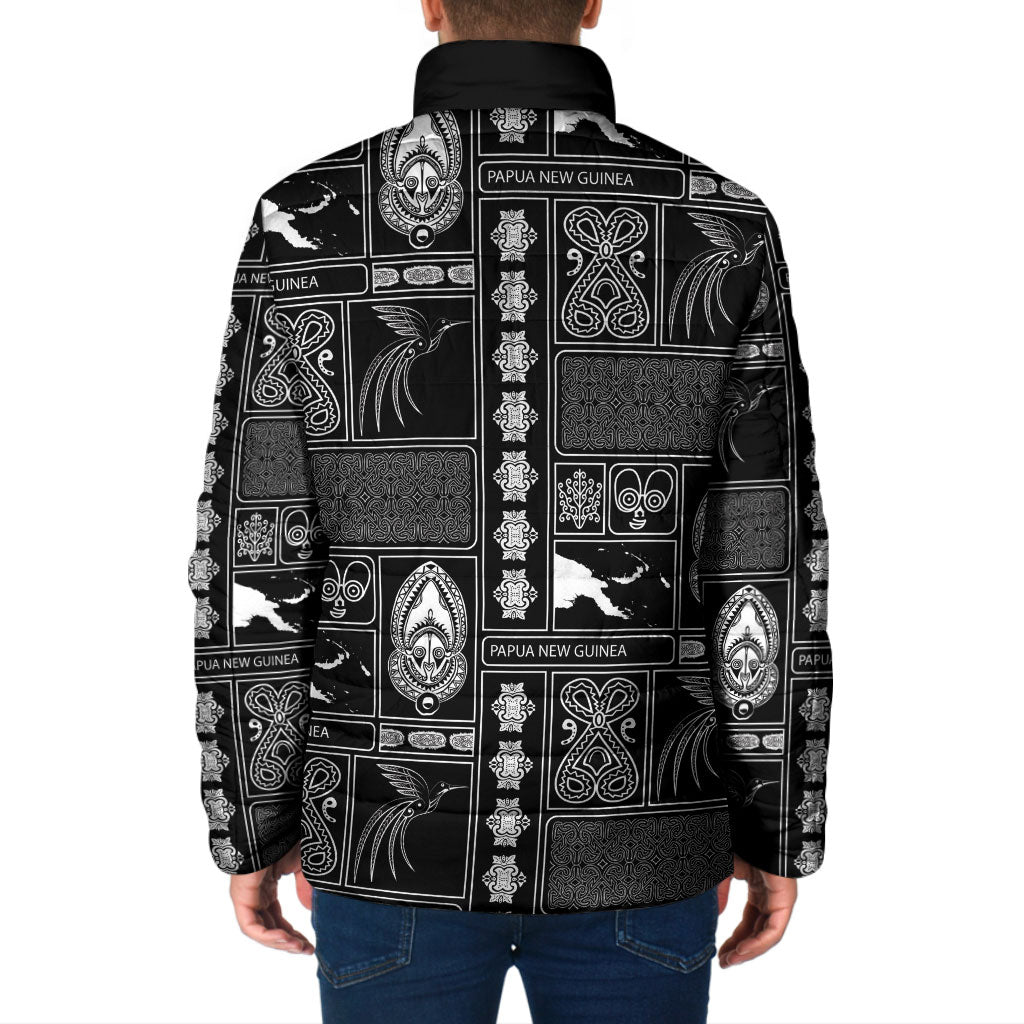 Papua New Guinea Heritage Motif Padded Jacket Black Version LT05 - Polynesian Pride