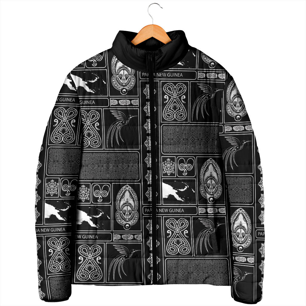 Papua New Guinea Heritage Motif Padded Jacket Black Version LT05 - Polynesian Pride