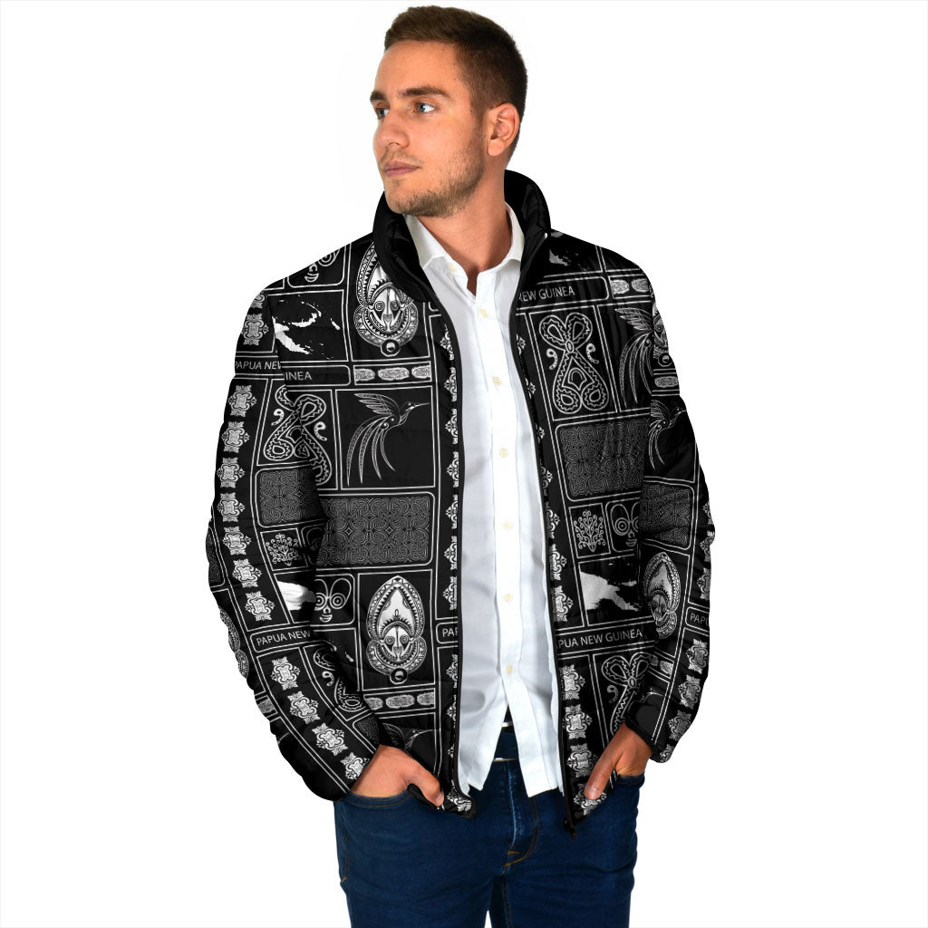 Papua New Guinea Heritage Motif Padded Jacket Black Version LT05 - Polynesian Pride