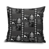 Papua New Guinea Heritage Motif Pillow Cover Black Version LT05 Black - Polynesian Pride