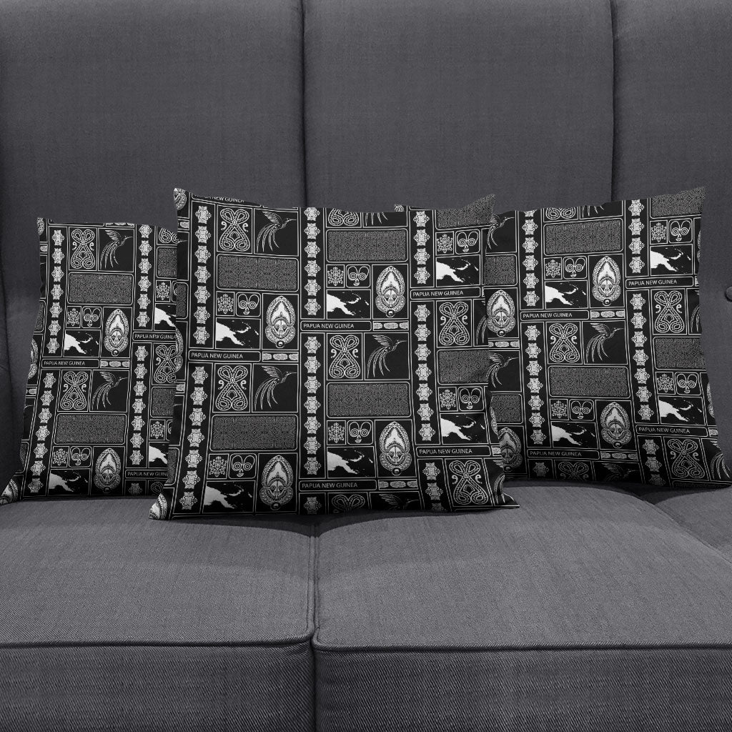 Papua New Guinea Heritage Motif Pillow Cover Black Version LT05 - Polynesian Pride