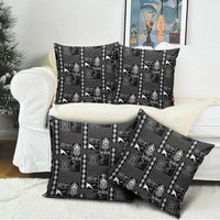 Papua New Guinea Heritage Motif Pillow Cover Black Version LT05 - Polynesian Pride