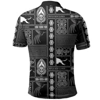 Papua New Guinea Heritage Motif Polo Shirt Black Version LT05 - Polynesian Pride