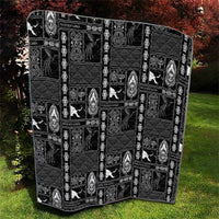 Papua New Guinea Heritage Motif Quilt Black Version LT05 - Polynesian Pride