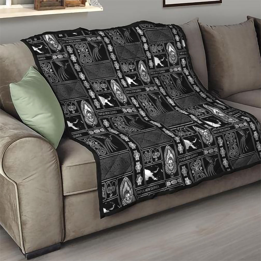 Papua New Guinea Heritage Motif Quilt Black Version LT05 - Polynesian Pride
