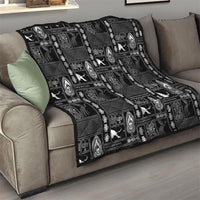 Papua New Guinea Heritage Motif Quilt Black Version LT05 - Polynesian Pride