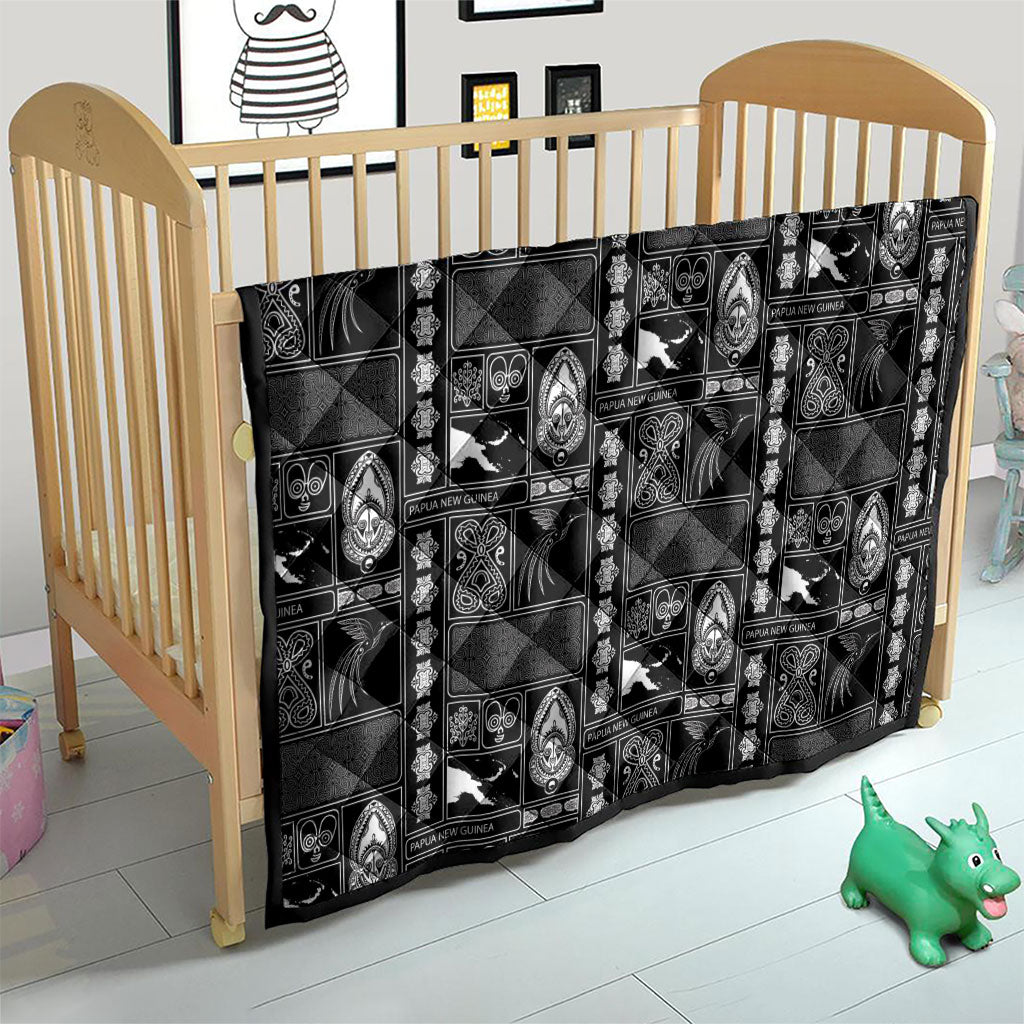Papua New Guinea Heritage Motif Quilt Black Version LT05 - Polynesian Pride