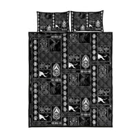 Papua New Guinea Heritage Motif Quilt Bed Set Black Version LT05 - Polynesian Pride