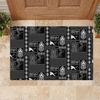 Papua New Guinea Heritage Motif Rubber Doormat Black Version LT05 Black - Polynesian Pride