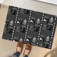 Papua New Guinea Heritage Motif Rubber Doormat Black Version LT05 - Polynesian Pride