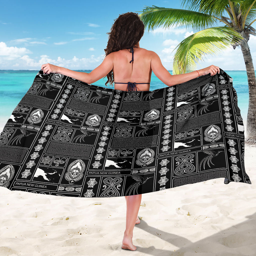 Papua New Guinea Heritage Motif Sarong Black Version LT05 - Polynesian Pride