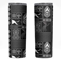 Papua New Guinea Heritage Motif Skinny Tumbler Black Version LT05 Black - Polynesian Pride