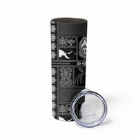 Papua New Guinea Heritage Motif Skinny Tumbler Black Version LT05 - Polynesian Pride