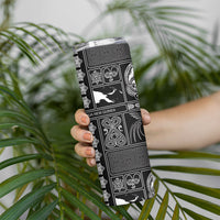 Papua New Guinea Heritage Motif Skinny Tumbler Black Version LT05 - Polynesian Pride