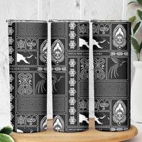 Papua New Guinea Heritage Motif Skinny Tumbler Black Version LT05 - Polynesian Pride