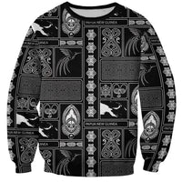 Papua New Guinea Heritage Motif Sweatshirt Black Version LT05 Unisex Black - Polynesian Pride