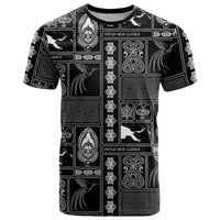 Papua New Guinea Heritage Motif T Shirt Black Version LT05 Black - Polynesian Pride