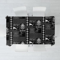Papua New Guinea Heritage Motif Tablecloth Black Version LT05 Black - Polynesian Pride