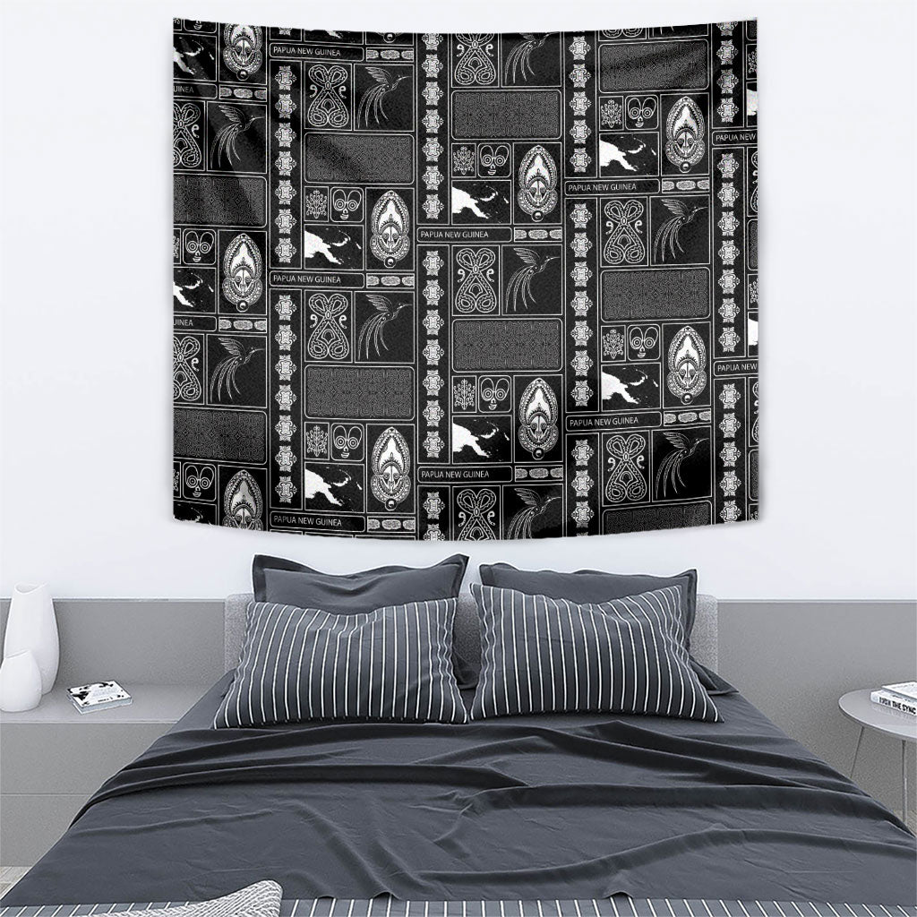 Papua New Guinea Heritage Motif Tapestry Black Version LT05 - Polynesian Pride