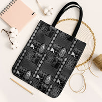Papua New Guinea Heritage Motif Tote Bag Black Version LT05 Black Strap One Size Black - Polynesian Pride