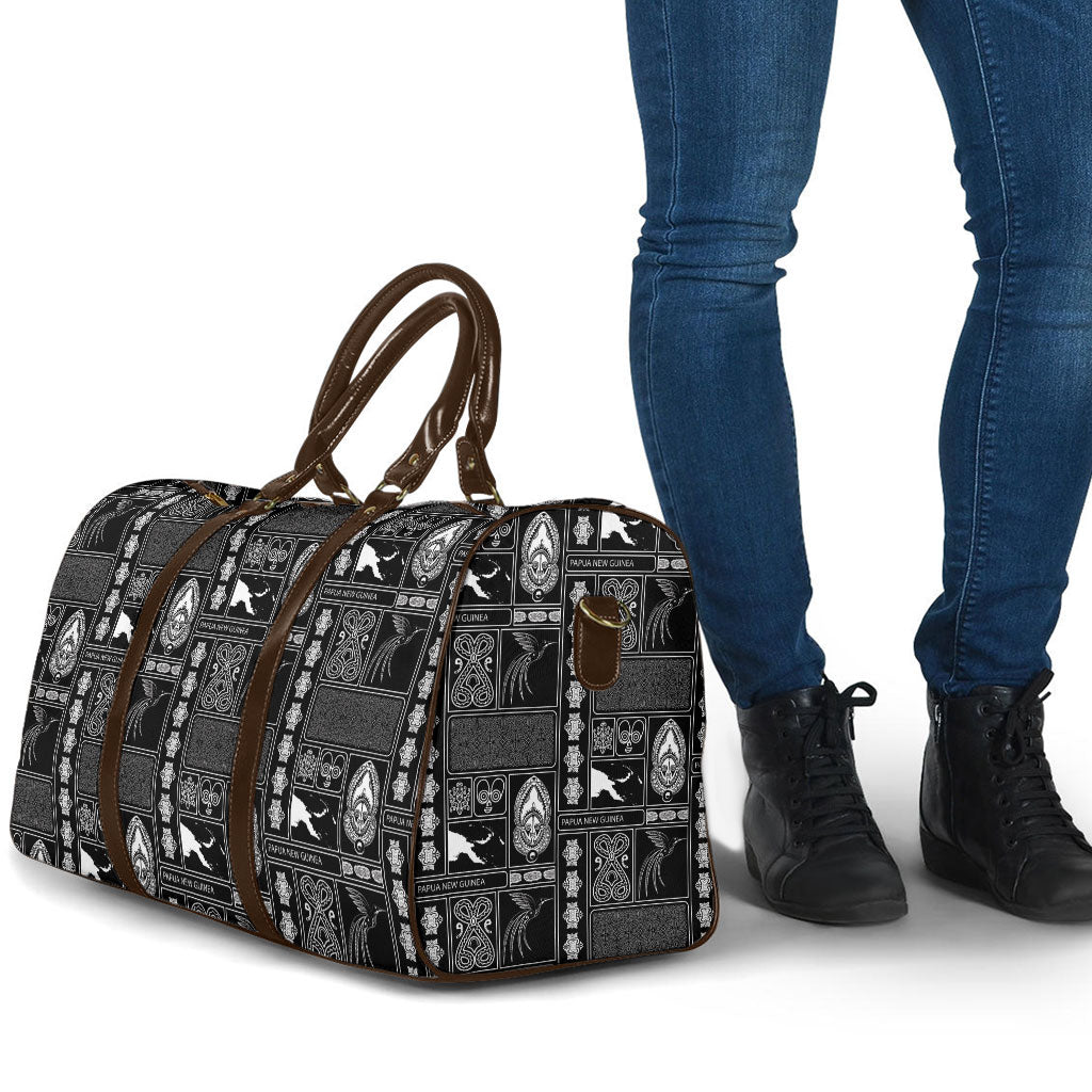 Papua New Guinea Heritage Motif Travel Bag Black Version LT05 - Polynesian Pride